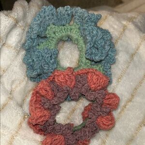 Hand Crafted Multicolor Crochet Hair Scrunchies